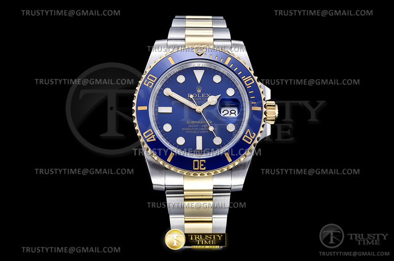 CLEANF 클린공장 롤렉스 서브마리너 옐로우골드콤비 블루다이얼 청콤 CLEAN Factory Rolex Ref.116613LB Submariner in 904L Steel