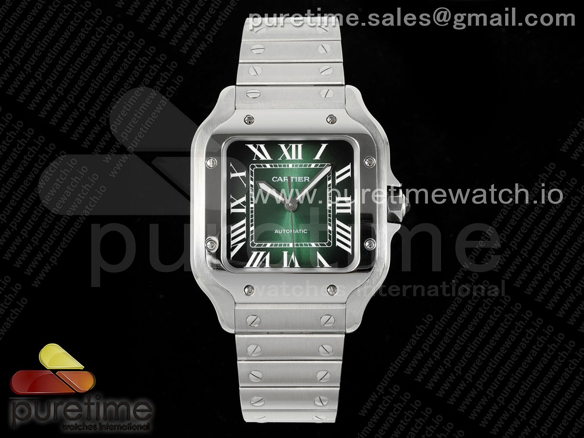 BVF 산토스 드 까르띠에 40 라지 그린다이얼 스틸브레이슬릿 Santos de Cartier 40mm BVF 1:1 Best Edition Green Dial on SS SmartLinks Bracelet MIYOTA 9015