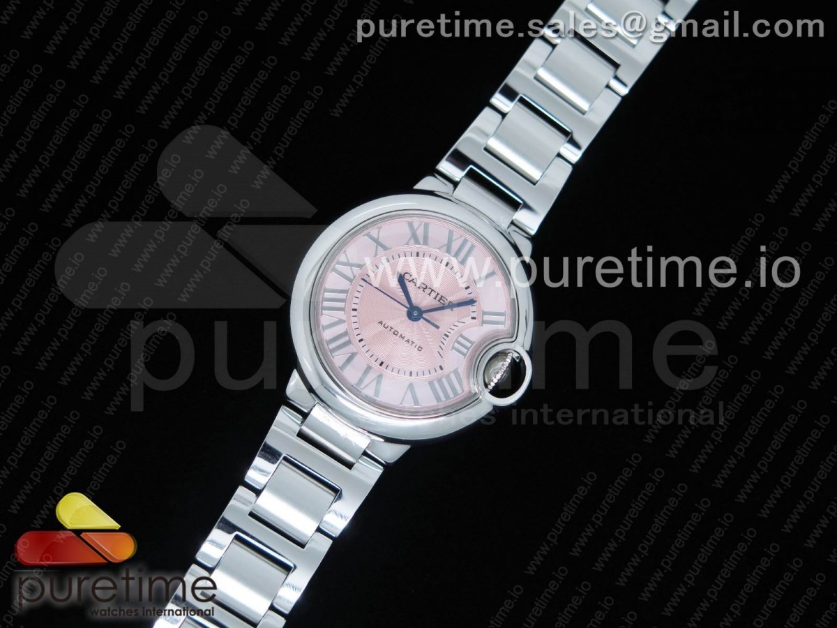 AF 발롱블루 33미리 오토매틱 핑크다이얼 Ballon Bleu 33mm SS AF 1:1 Best Edition Pink Textured Dial on SS Bracelet Cal.076