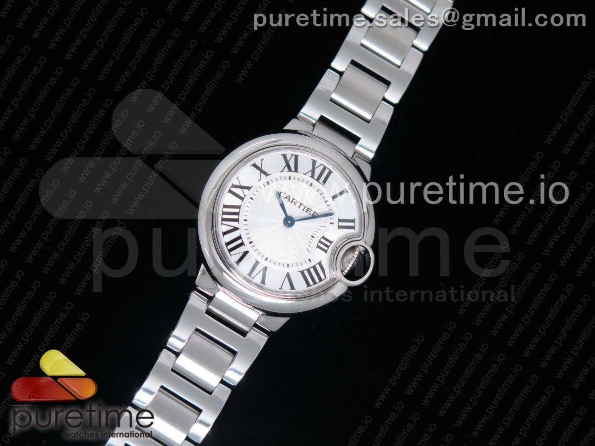 AF 발롱블루 33미리 화이트다이얼 스틸 브레이슬릿 Ballon Bleu 33mm SS AF 1:1 Best Edition White Textured Dial on SS Bracelet Jap Quartz