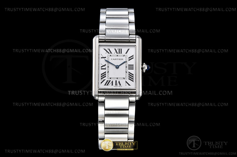 K11F 까르띠에 탱크 머스트 25.5mm 라지 화이트다이얼 스틸브레이슬릿 Cartier Tank Must Large SS/SS Wht K11 Sw Qtz