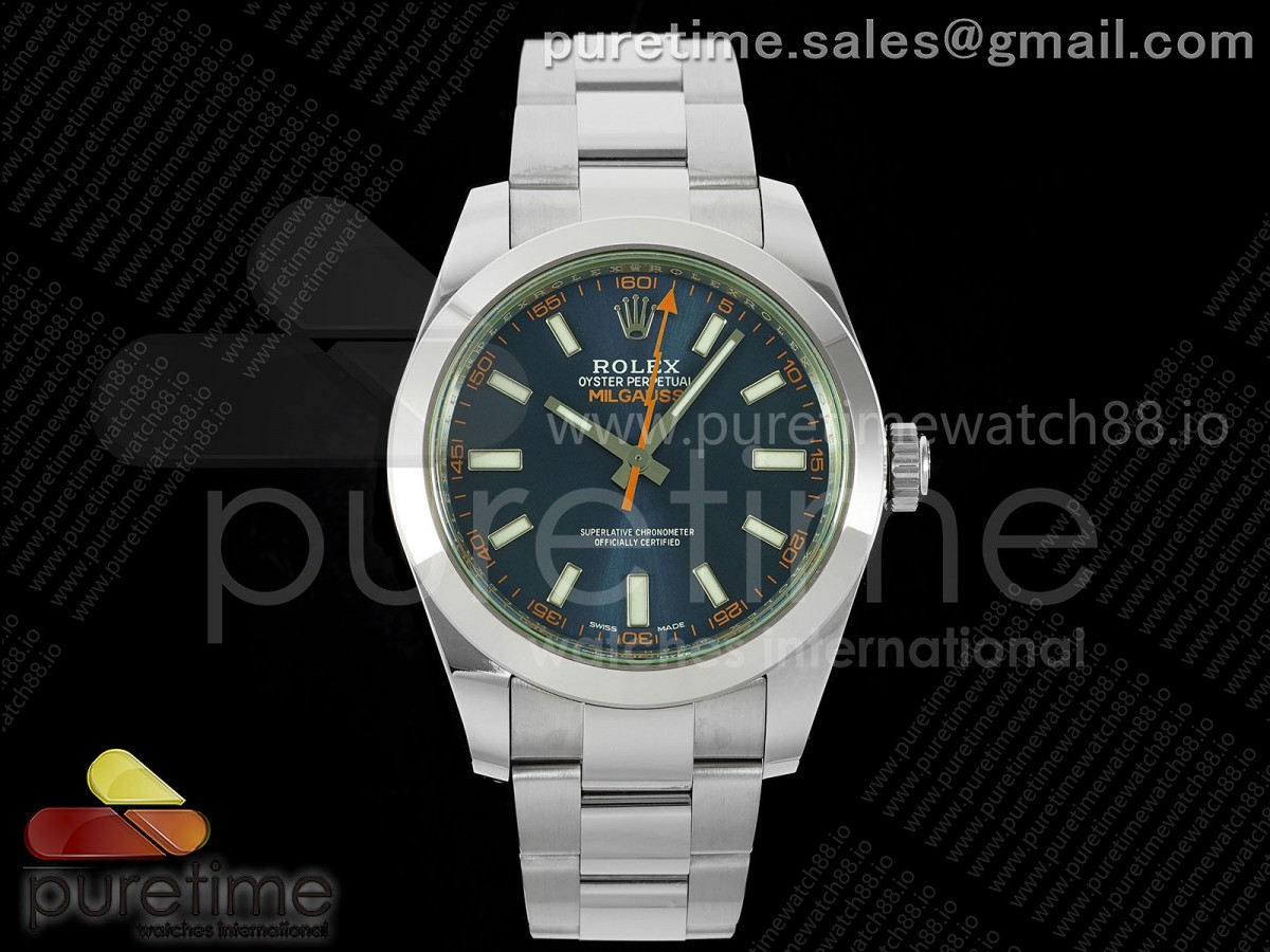 (NEW) VSF 롤렉스 밀가우스 블루다이얼 스틸브레이슬릿 Milgauss 116400GV VSF 1:1 Best Edition 904L Steel Blue Dial on SS Bracelet VS3131