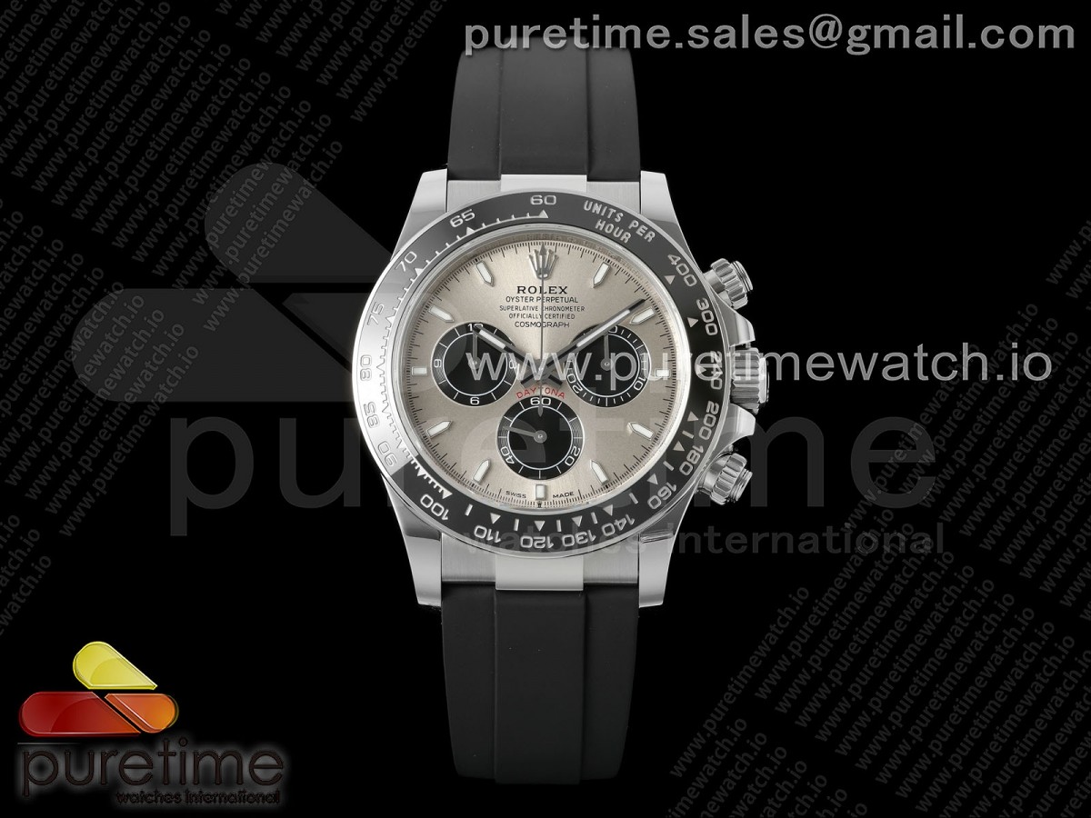 (NEW) SBF 롤렉스 2023데이토나 세라믹베젤 그레이다이얼 블랙러버스트랩 Daytona 126519 SBF 1:1 Best Edition Gray Dial on Oysterflex Strap DD4802