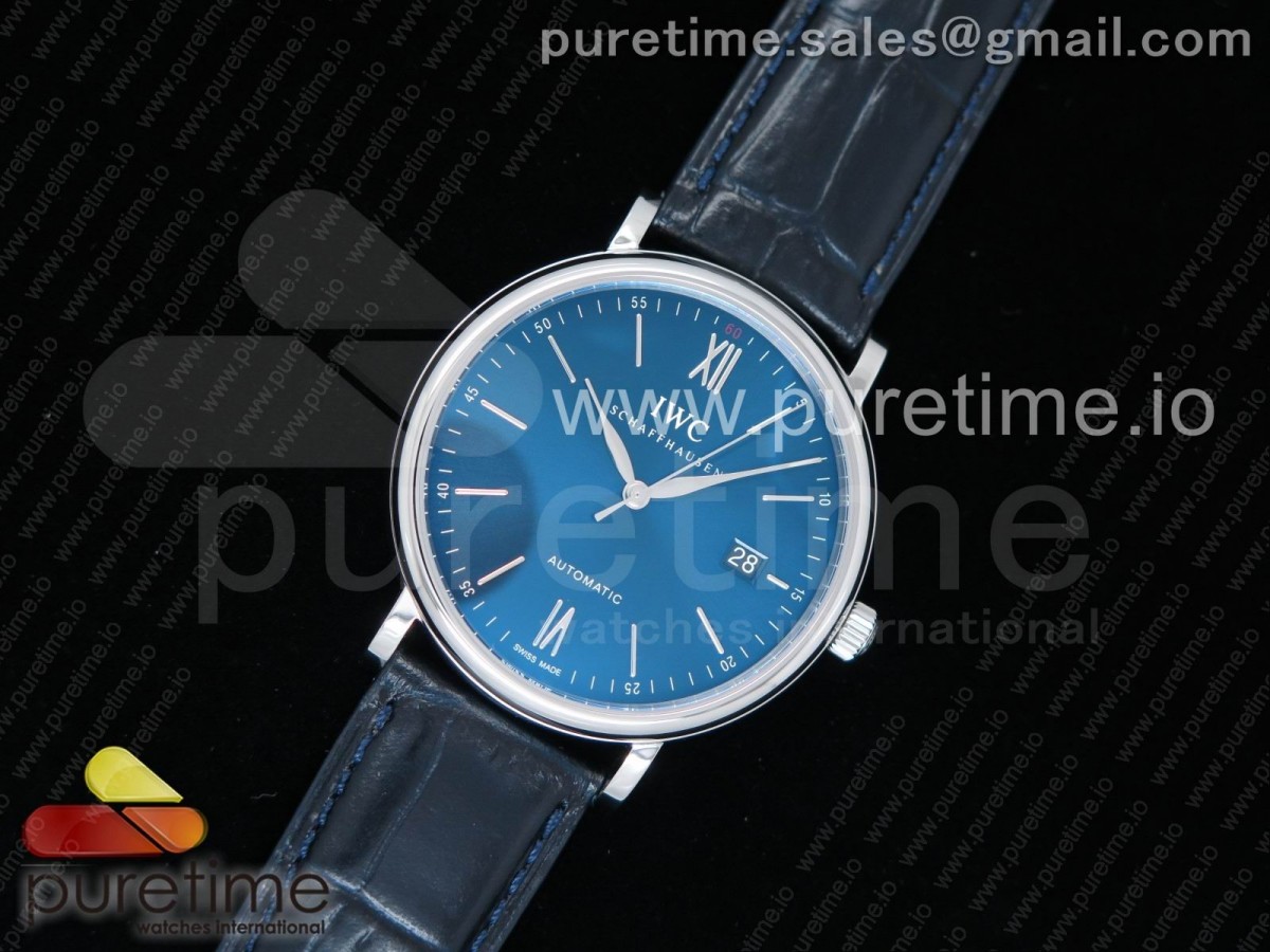 MKF V5 IWC 포르토피노 블루다이얼 블루가죽스트랩 Portofino Automatic SS MKF 1:1 Best Edition Blue Dial on Blue Leather Strap MIYOTA 9015 V5