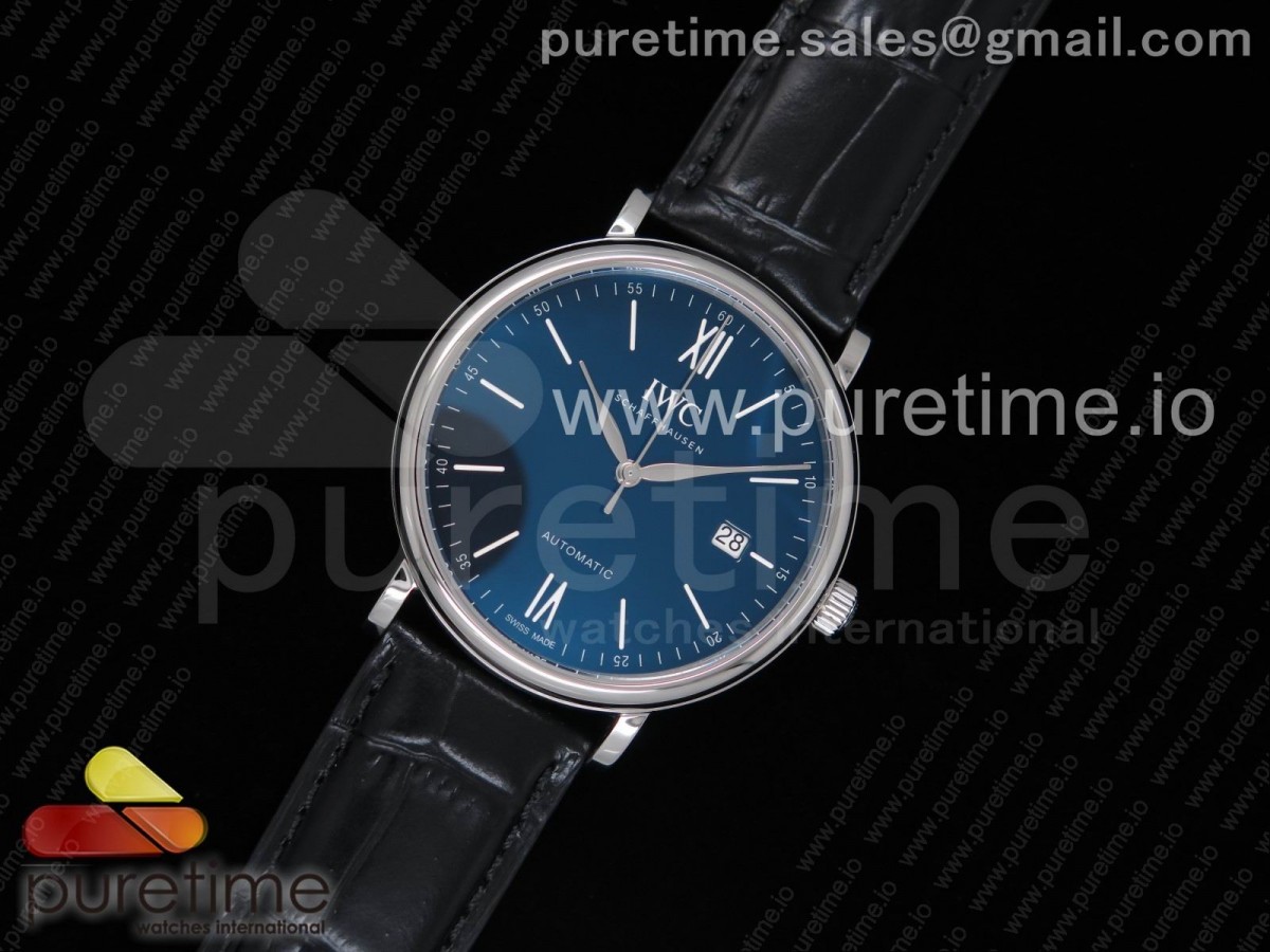 MKF IWC 포르토피노 150주년 블루다이얼 블랙가죽스트랩 Portofino Automatic Edition “150 Years” MKF Blue Dial on Black Leather Strap MIYOTA 9015