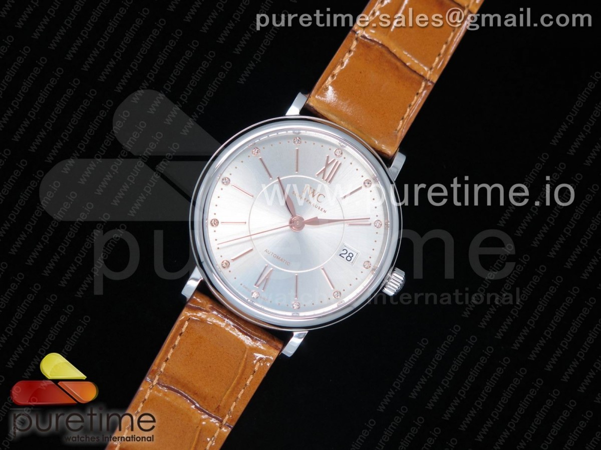 MKF IWC 포르토피노 37미리 실버다이얼 브라운가죽스트랩 Portofino Automatic 37 SS MK 1:1 Best Edition Silver Dial on Brown Leather Strap MIYOTA 9015