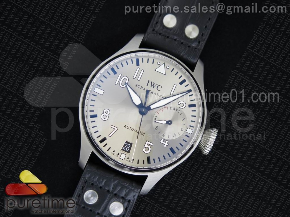 ZF IWC 빅파일럿 실버다이얼 블랙가죽스트랩 Big Pilot Real PR IW500906 ZF 1:1 Best Edition Silver Dial on Black Leather Strap A51111