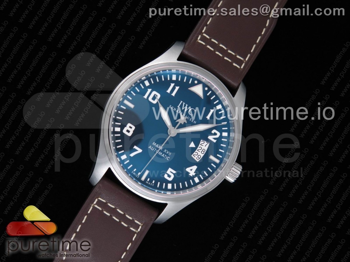 MKF V2 IWC 마크17 어린왕자에디션 블루다이얼 브라운가죽스트랩 Mark XVII IW327004 Le Petit Prince MKS 1:1 Best Edition Blue Dial on Brown Leather Strap MIYOTA 9015 V2