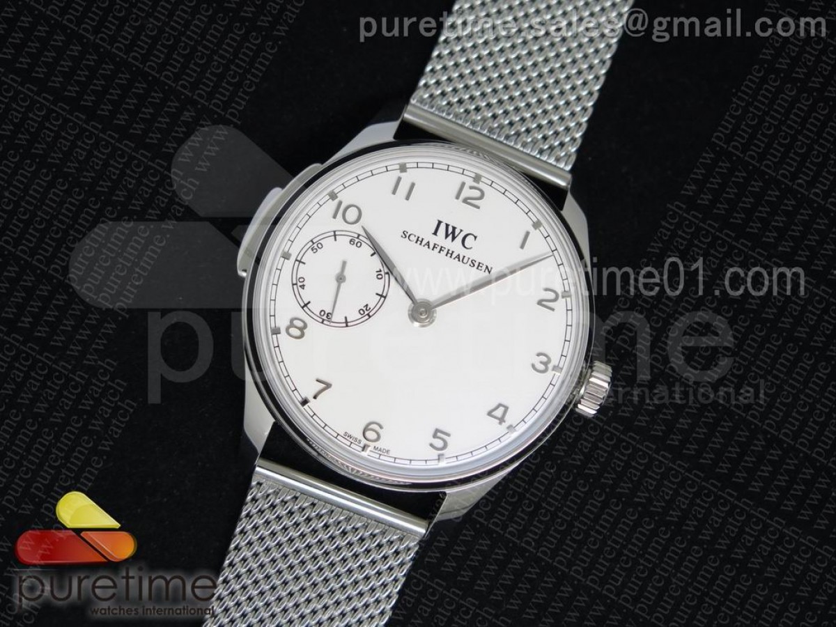 YLF IWC 포르투기저 화이트다이얼 스틸매쉬브레이슬릿 Portuguese SS IW524204 YLF White Dial on SS Mesh Bracelet A95290