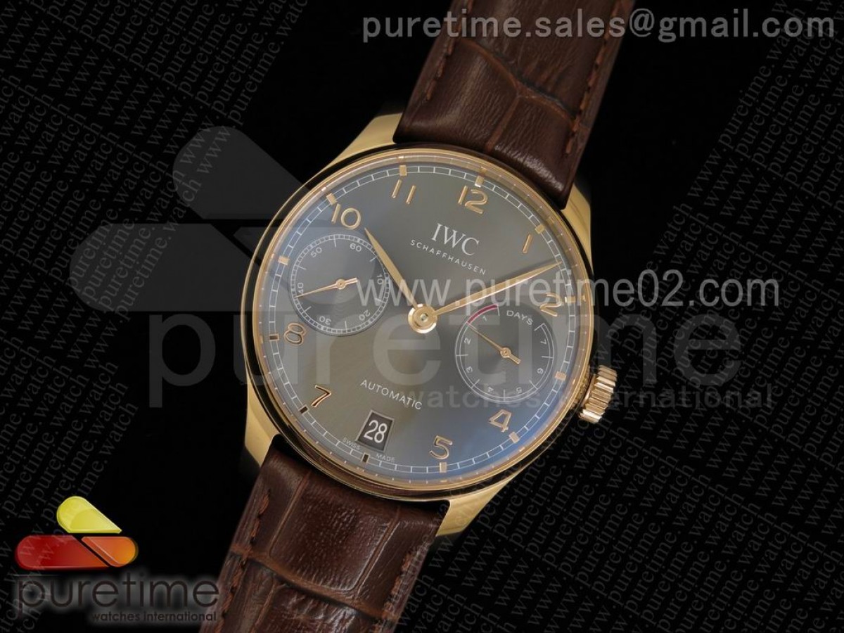 ZF V5 IWC 포르투기저 로즈골드 그레이다이얼 브라운가죽스트랩  Portuguese Real PR RG IW500702 ZF 1:1 Best Edition on Brown Leather Strap A52010 V3