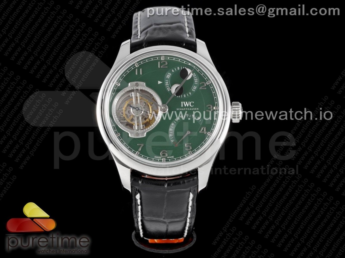 BBRF IWC 포르투기저 콘스탄트포스 투르비옹 그린다이얼 블랙가죽스트랩 Portugieser Constant-Force Tourbillon IW5901 SS BBR Best Edition Green Dial on Leather Strap