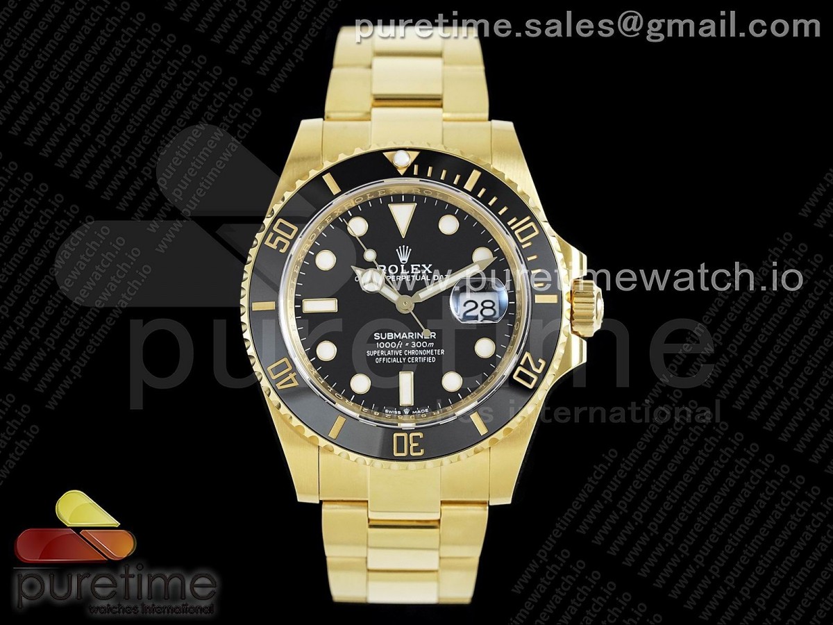 EWF 롤렉스 서브마리너 금통 41미리 블랙다이얼 스틸브레이슬릿 Submariner 41mm 126618 LN YG EWF Black Dial on YG Bracelet A3235