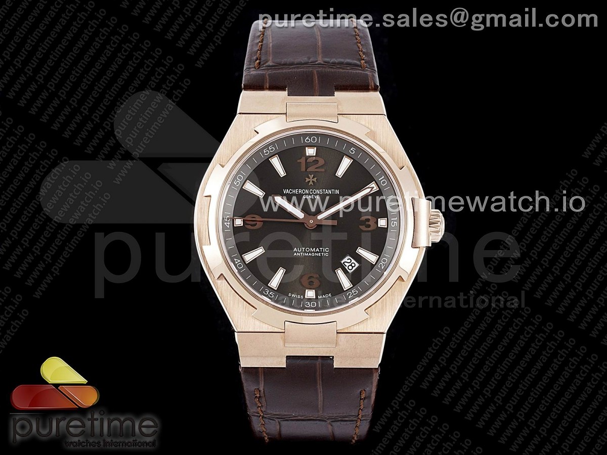 8F 콘스탄틴 오버시즈 로즈골드 블루다이얼 브라운가죽스트랩 Overseas RG 8F Maker Brown Dial on Brown Leather Strap MIYOTA9015