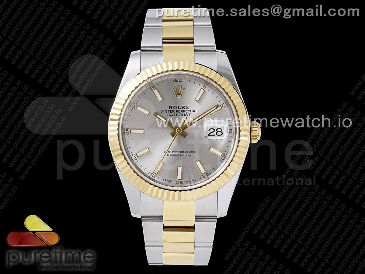 (NEW) VSF 롤렉스 데이저스트 41미리 콤비 실버다이얼 오이스터브레이슬릿 DateJust 41 126333 904L SS/YG VSF 1:1 Best Edition Silver Dial on Oyster Bracelet VS3235