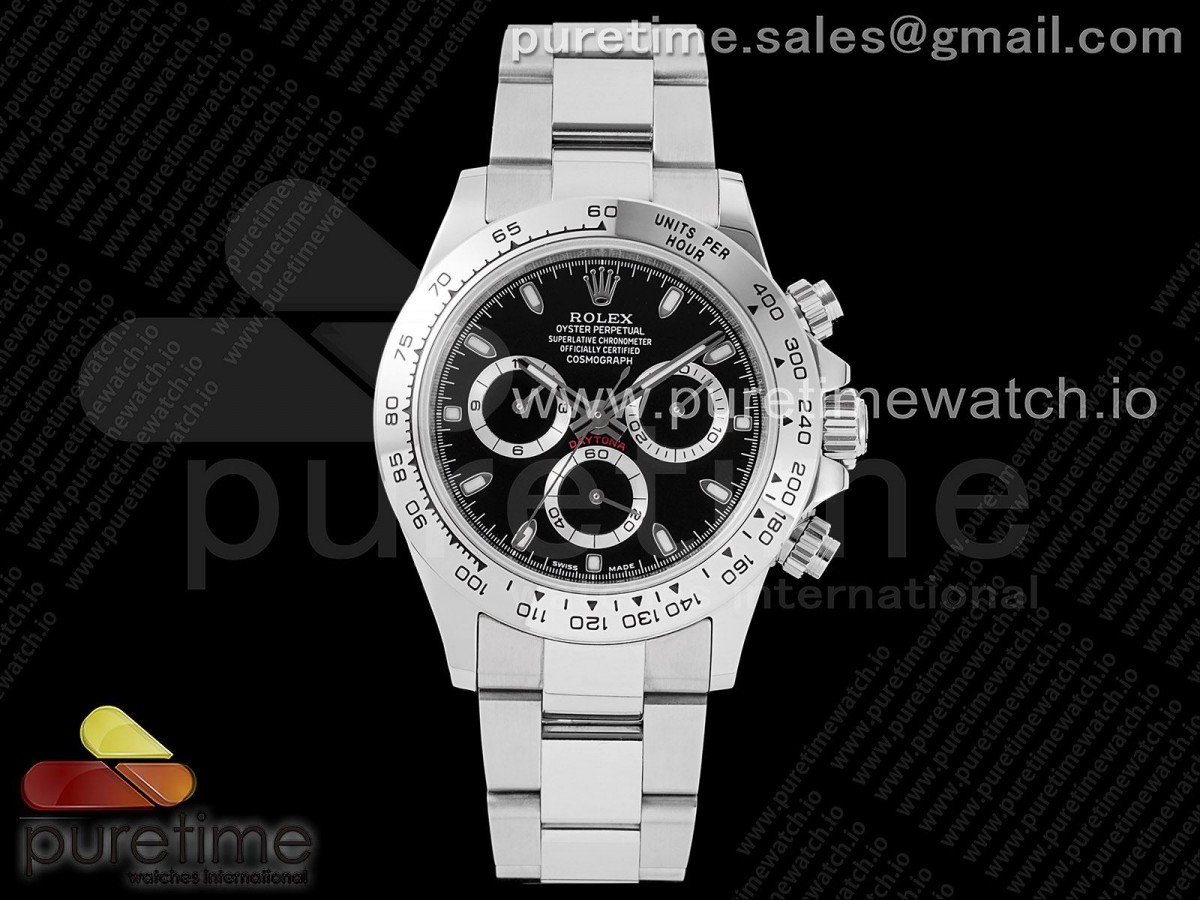 VRF 롤렉스 데이토나 블랙다이얼 스틸브레이슬릿 스틸토나 Daytona 116520 VRF 1:1 Best Edition Black Dial on SS Bracelet A7750