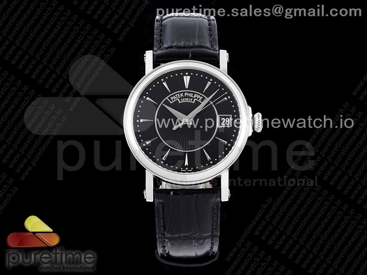 ZF 파텍필립 칼라트라바 블랙다이얼 블랙가죽스트랩 Calatrava 5153 SS ZF 1:1 Best Edition Black Dial on Black Leather Strap A324CS