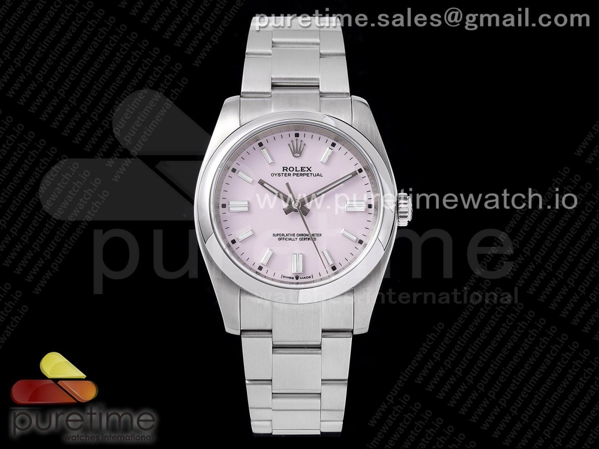 KRF 롤렉스 오이스터 퍼페츄얼 핑크다이얼 스틸브레이슬릿 Oyster Perpetual 126000 36mm KRF 1:1 Best Edition 904L Steel Pink Dial A2824