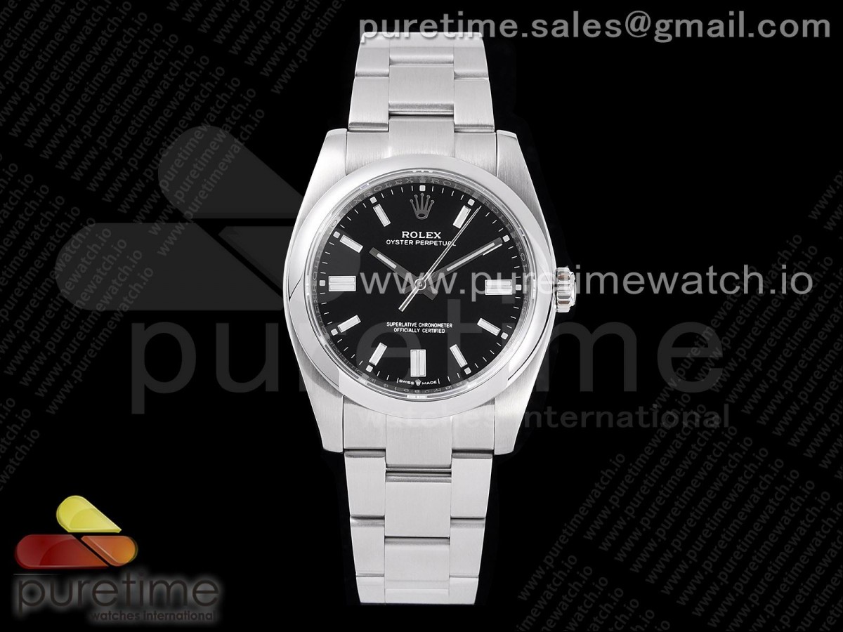 KRF 롤렉스 오이스터 퍼페츄얼 블랙다이얼 스틸브레이슬릿 Oyster Perpetual 126000 36mm KRF 1:1 Best Edition 904L Steel Black Dial A2824