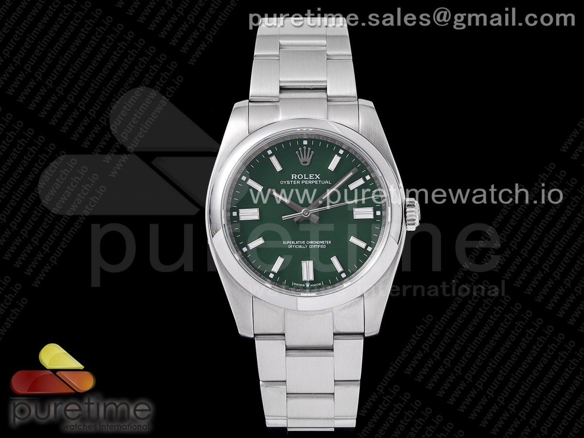 KRF 롤렉스 오이스터 퍼페츄얼 그린다이얼 스틸브레이슬릿 Oyster Perpetual 126000 36mm KRF 1:1 Best Edition 904L Steel Green Dial A2824