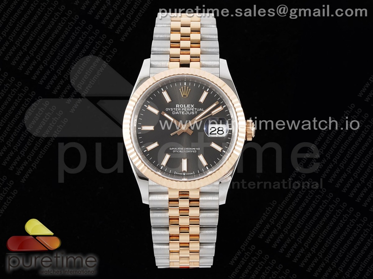 (NEW) VSF 롤렉스 데이저스트36 옐로우골드콤비 그레이다이얼 쥬빌레브레이슬릿 데젓36 DateJust 36 SS 116231 VSF 1:1 Best Edition 904L Steel Gray Stick Dial on Jubilee Bracelet VS3235