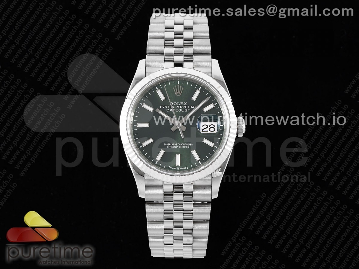 (NEW) VSF 롤렉스 데이저스트36 그린다이얼 쥬빌레브레이슬릿 데젓36 DateJust 36 SS 116234 VSF 1:1 Best Edition 904L Steel Green Sundust Dial on Jubilee Bracelet VS3235