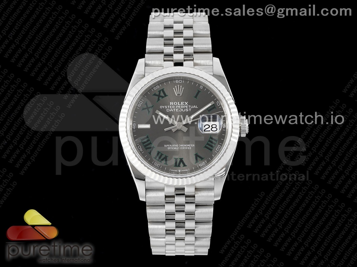 (NEW) VSF 롤렉스 데이저스트36 그레이그린로만다이얼 쥬빌레브레이슬릿 데젓36 윔블던 DateJust 36 SS 116234 VSF 1:1 Best Edition 904L Steel Gray Green Roman Dial on Jubilee Bracelet VS3235