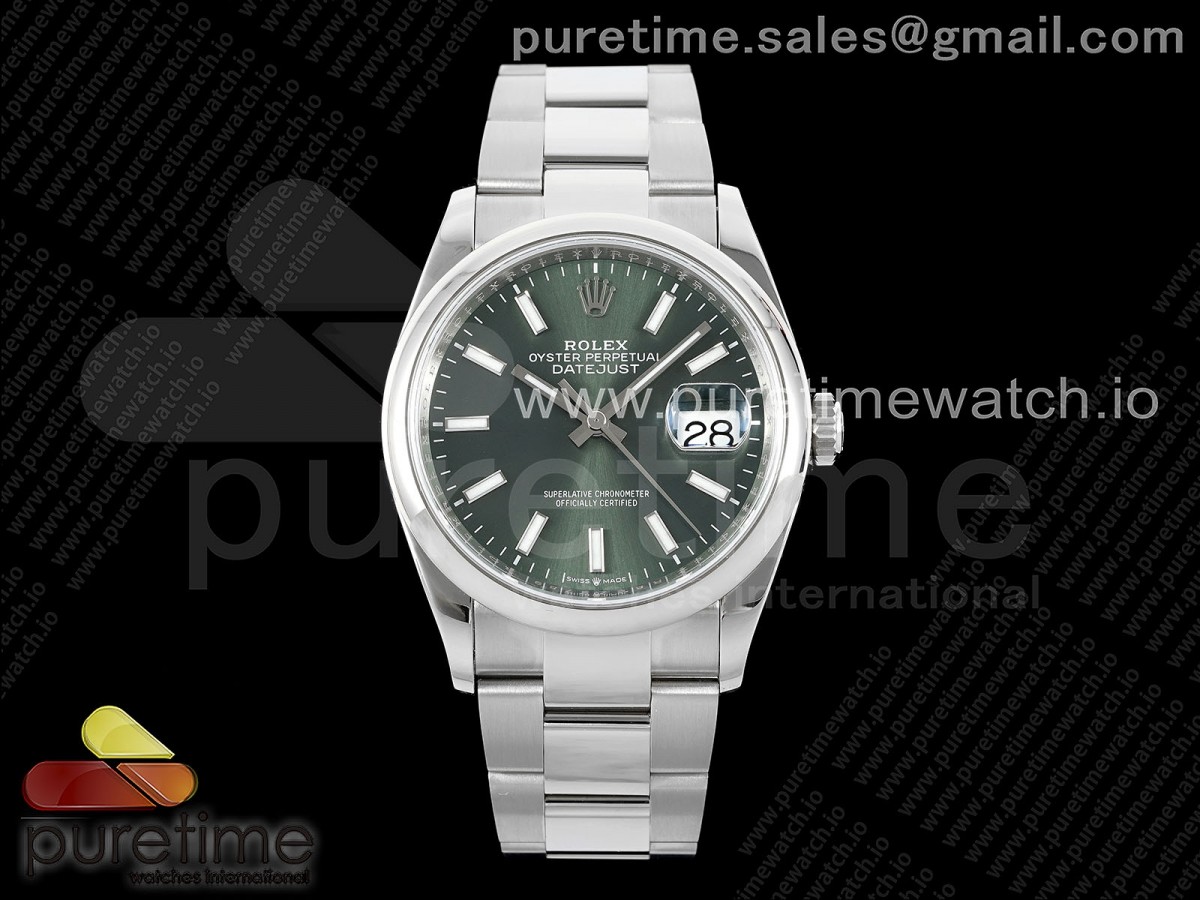 (NEW) VSF 롤렉스 데이저스트36 그린다이얼 돔베젤 오이스터브레이슬릿 데젓36 DateJust 36 SS 126200 VSF 1:1 Best Edition 904L Steel Green Dial on Oyster Bracelet VS3235