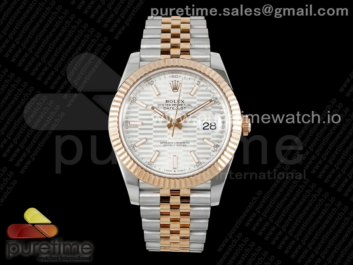 (NEW) VSF 롤렉스 데이저스트41 로즈골드콤비 실버텍스쳐다이얼 쥬빌레브레이슬릿 데젓41 DateJust 41 126331 904L SS VSF 1:1 Best Edition Silver Textured Dial on Jubilee Bracelet VS3235