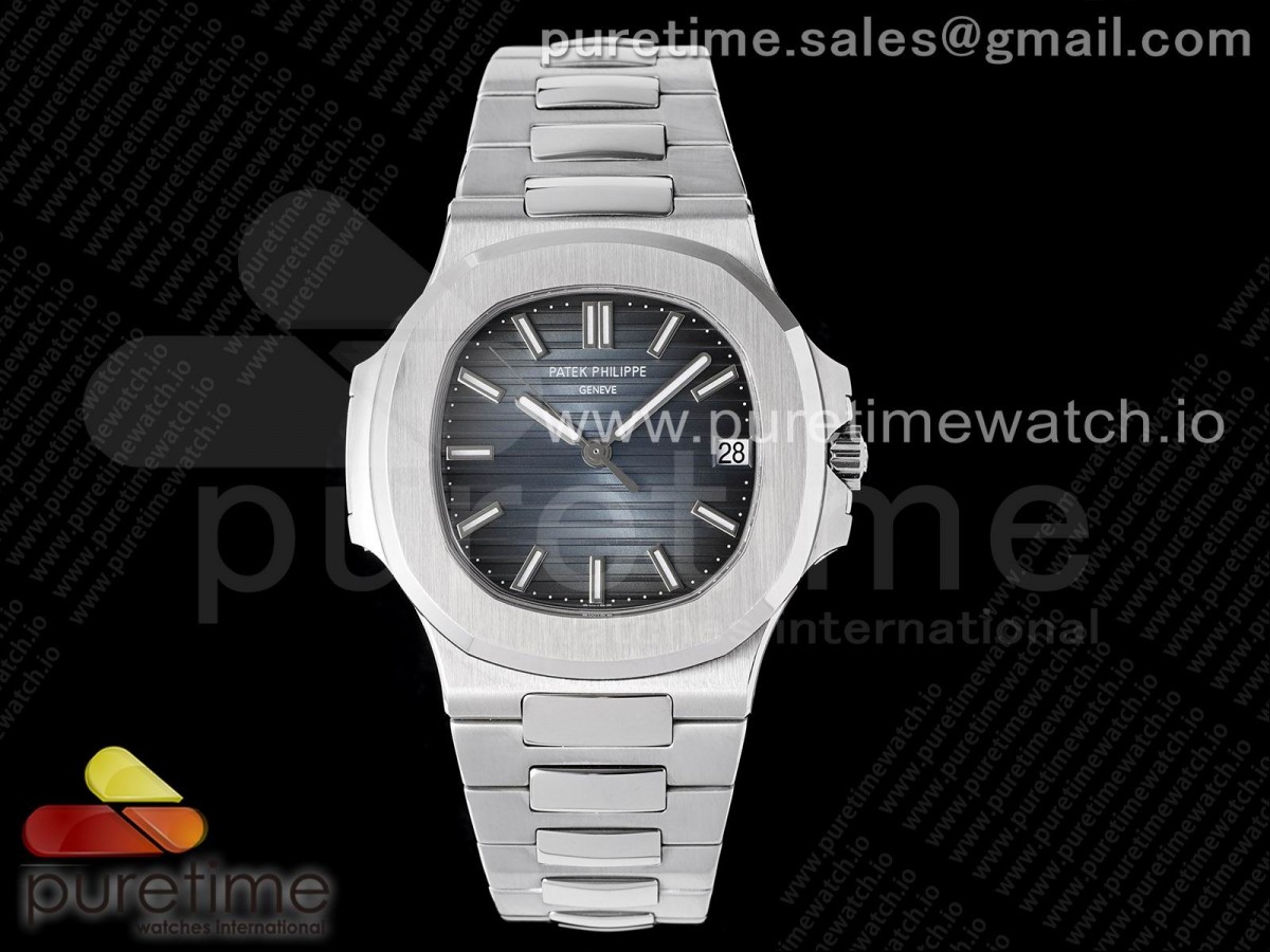 3KF V2 파텍필립 노틸러스 5711 그레이블루다이얼 스틸브레이슬릿 Nautilus 5711/1A 3KF 1:1 Best Edition Gray Blue Textured Dial on SS Bracelet A324 Super Clone V2