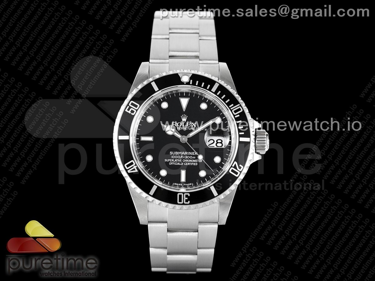 ARF 롤렉스 구형 서브마리너 블랙다이얼 블랙인서트 스틸브레이슬릿 Submariner 16610 LN Black 904L Steel ARF1:1 Best Edition on SS Bracelet SH3135