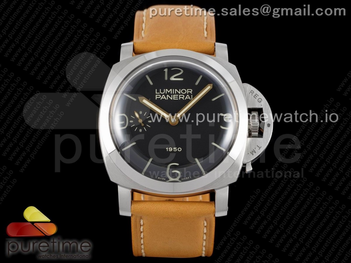 XF 파네라이 47미리 PAM127 블랙다이얼 브라운가죽스트랩 PAM127 E XF 1:1 Best Edition on Brown Leather Strap A6497 with Y-Incabloc