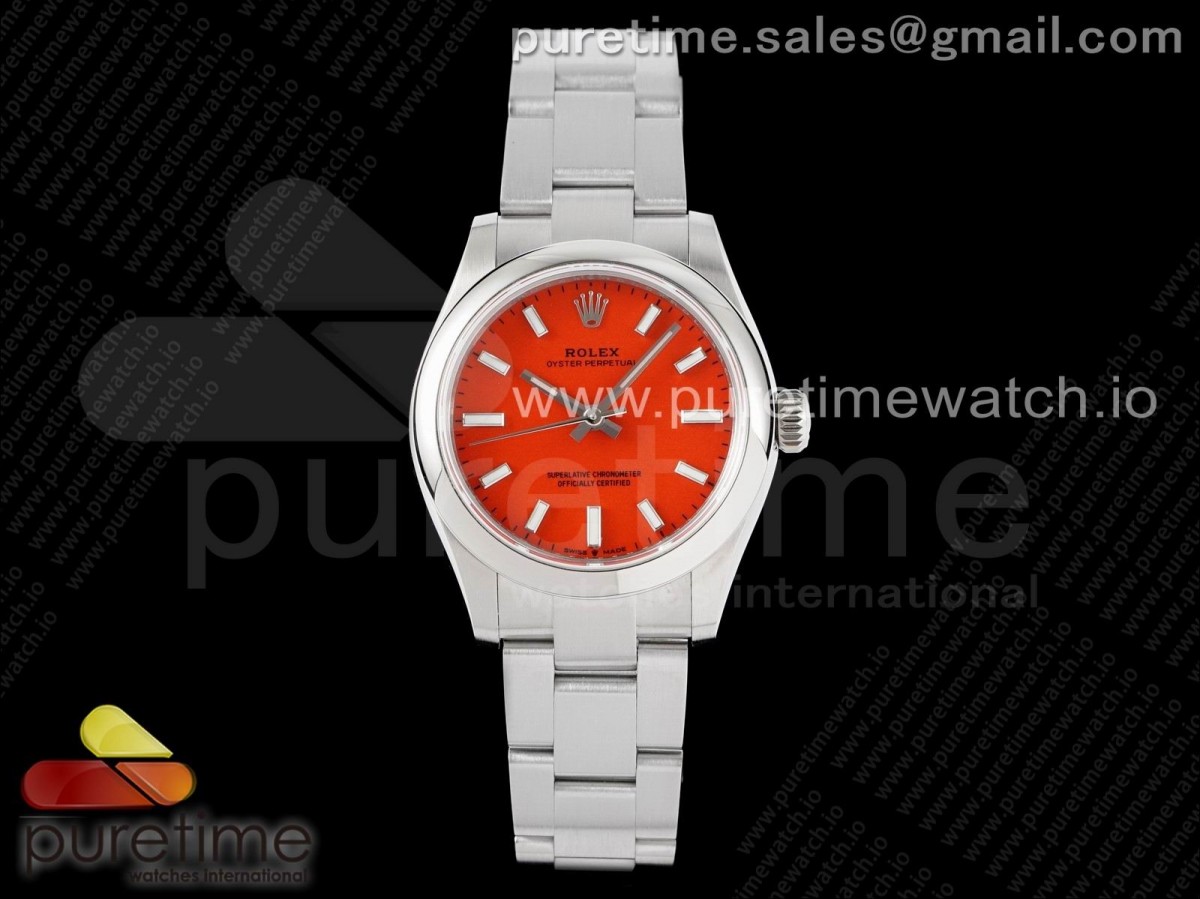 EWF 롤렉스 오이스터퍼페츄얼 레드다이얼 스틸브레이슬릿 Oyster Perpetual 31mm 277200 EWF Best Edition Red Dial on SS Bracelet 6T15