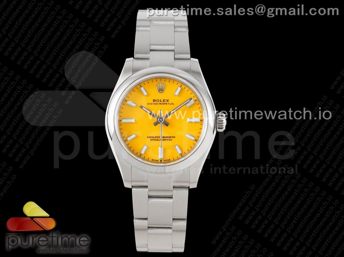 EWF 롤렉스 오이스터퍼페츄얼 옐로우다이얼 스틸브레이슬릿 Oyster Perpetual 31mm 277200 EWF Best Edition Yellow Dial on SS Bracelet 6T15