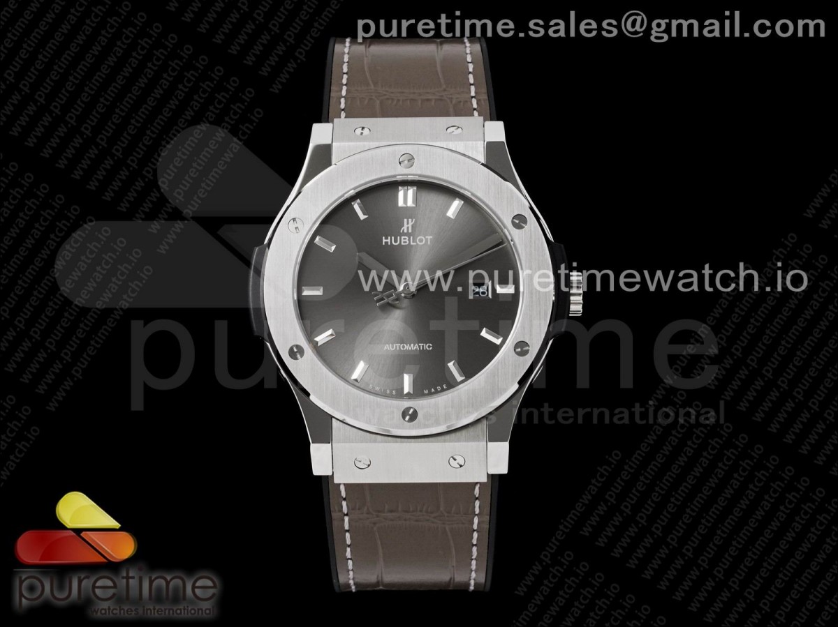 HBF 위블로 클래식퓨전 45미리 그레이다이얼 그레이거미스트랩 Classic Fusion 45mm SS HBF 1:1 Best Edition Gray Dial on Gray Gummy Strap A2892