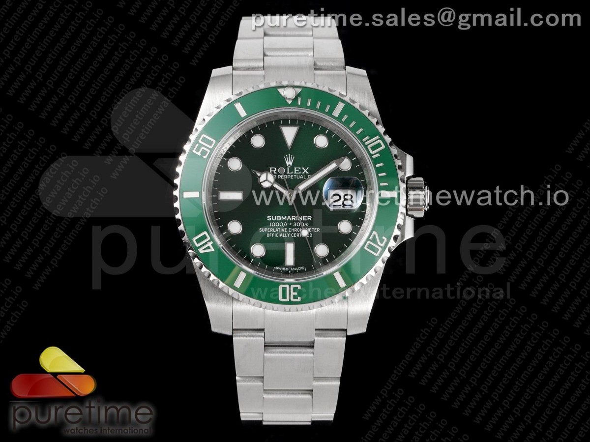 VRF V3 롤렉스 서브마리너 그린다이얼 스틸브레이슬릿 헐크 Submariner 116610 LV Green Ceramic VRF 904L 1:1 Best Edition on SS Bracelet VR3135 V3 (CF Bezel)