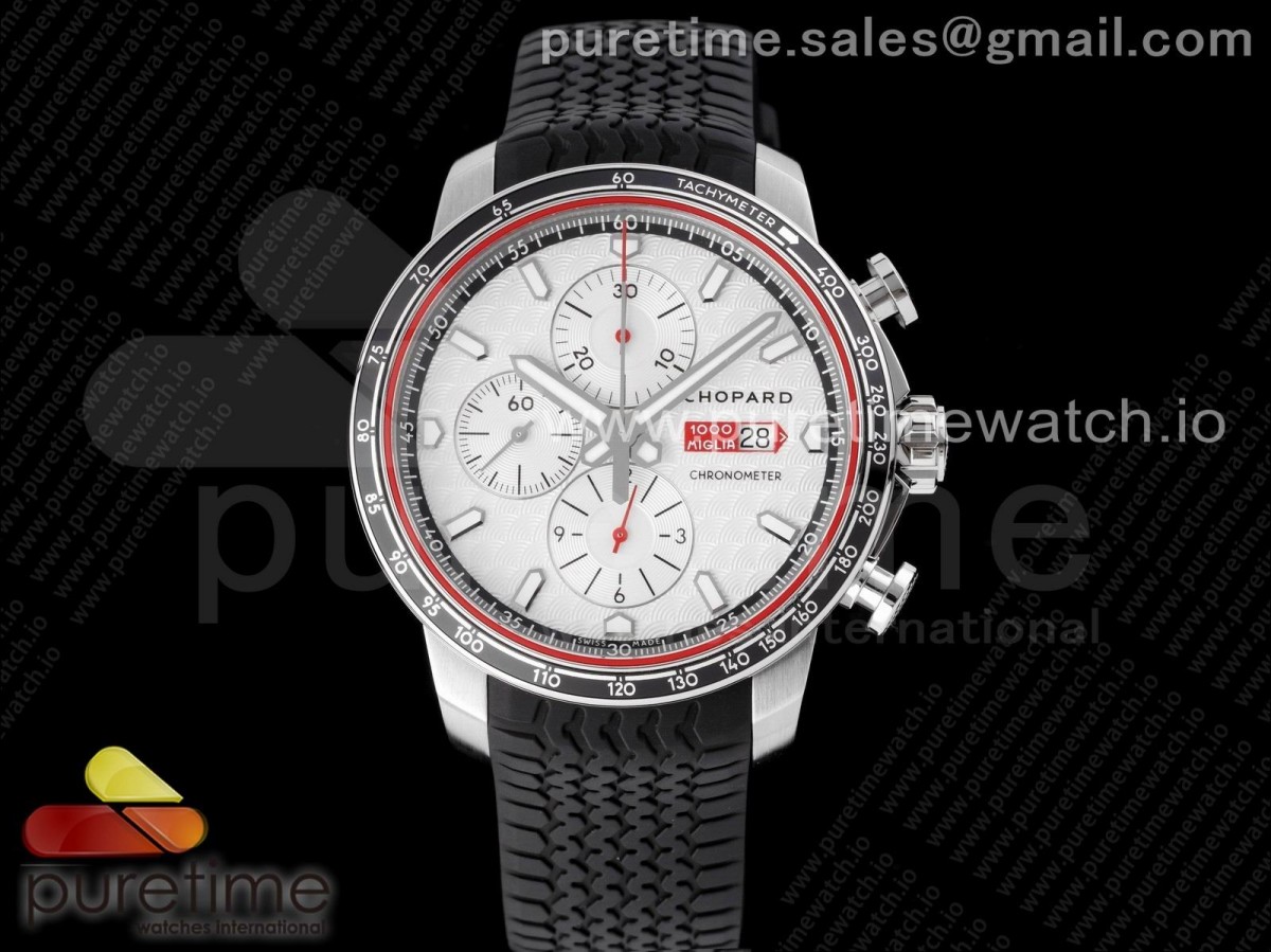 V7F 쇼파드 밀레 밀리아 화이트다이얼 블랙러버스트랩 Mille Miglia 168571 SS V7F 1:1 Best Edition White Dial on Black Rubber Strap A7750