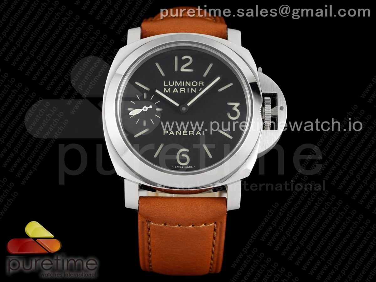 XF 파네라이 44미리 PAM111블랙다이얼 브라운가죽스트랩  PAM111 Q XF 1:1 Best Edition on Brown Leather Strap A6497 with Y-Incabloc