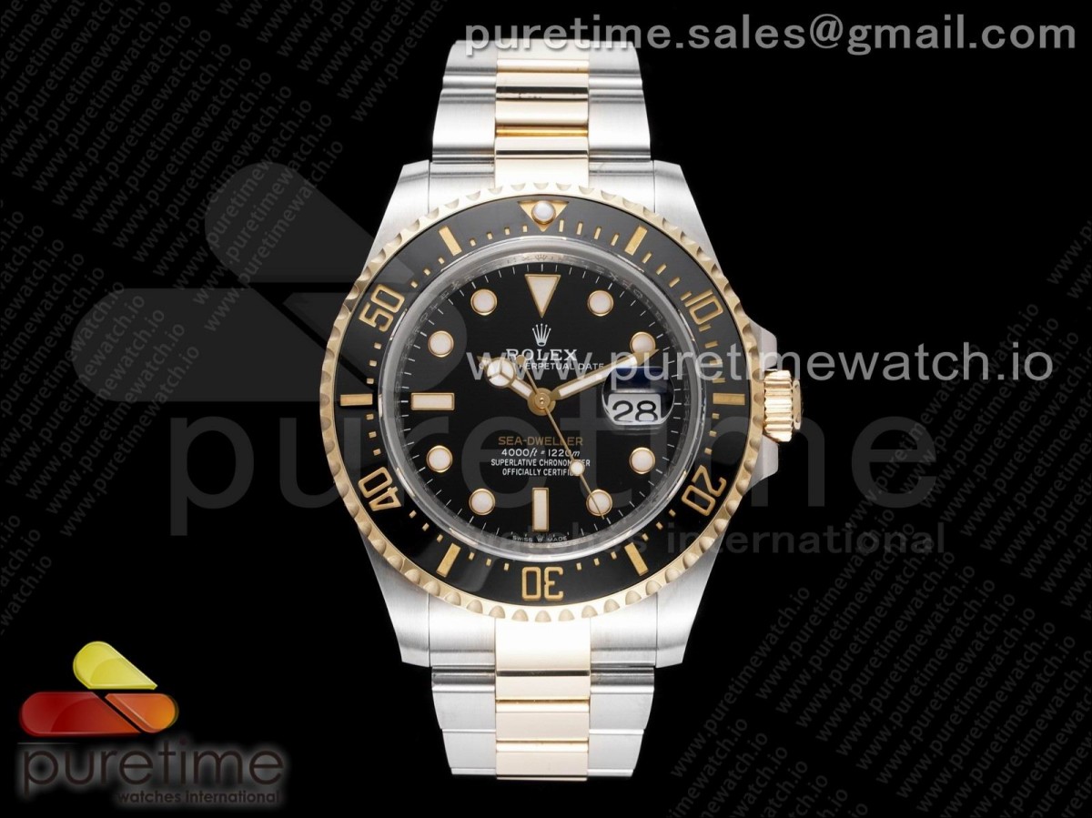 GMF V3 롤렉스 씨드웰러 포금콤비 블랙다이얼 스틸브레이슬릿 Sea-Dweller Two Tone SS/YG Wrapped Gold 126603 GMF Best Edition Black Dial on SS/YG Bracelet SA3235 V3