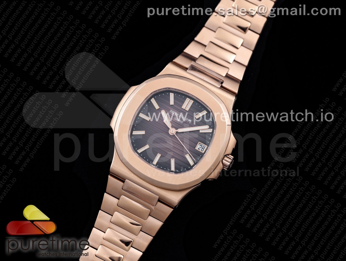 GRF 파텍필립 노틸러스 5711 로즈골드 브라운다이얼 스틸브레이슬릿 Nautilus 5711 RG GRF 1:1 Best Edition Brown Textured Dial on RG Bracelet 324CS