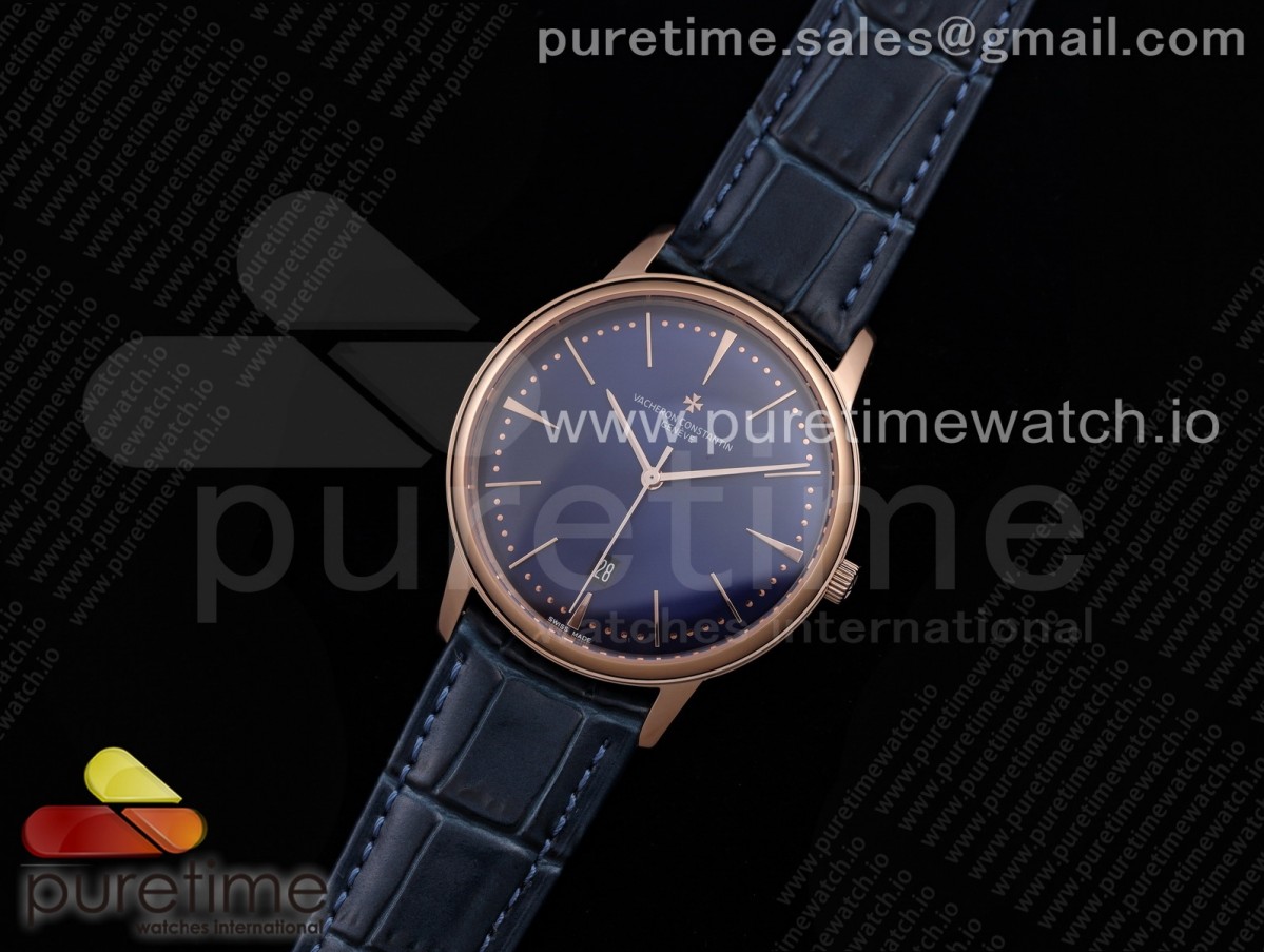 OXF 콘스탄틴 패트리모니 데이트 로즈골드 블루다이얼 블루가죽스트랩 Patrimony Date RG OXF 1:1 Best Edition Blue Dial on Blue Leather Strap MIYOTA 9015