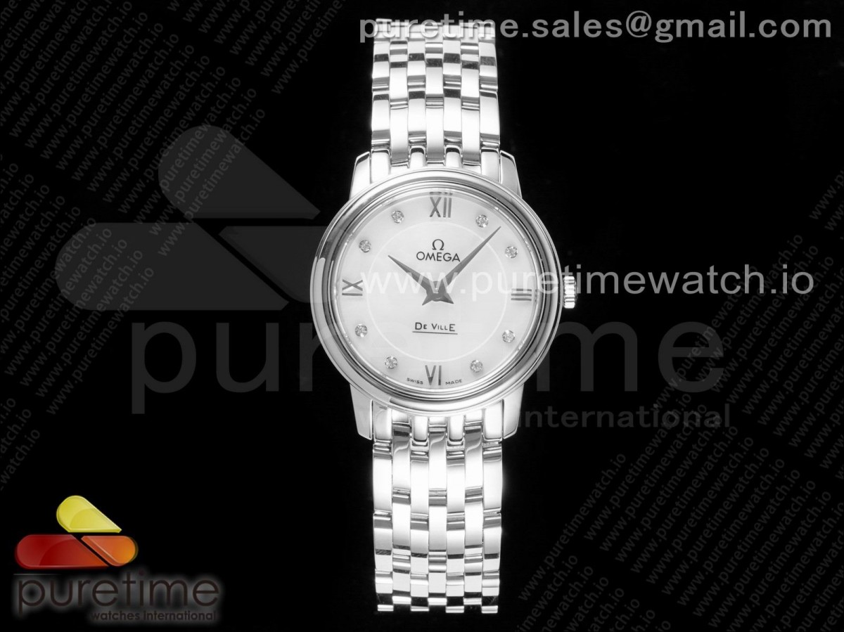 ZF 오메가 드빌 프레스티지 27.4미리 화이트다이얼 스틸브레이슬릿 De Ville Prestige Quartz 27.4 mm SS ZF 1:1 Best Edition White Dial on SS Bracelet Jap Quartz