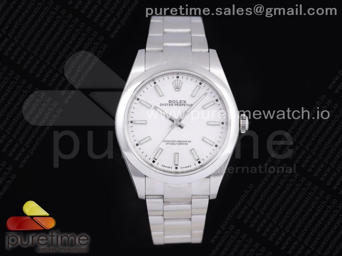 UBF 롤렉스 오이스터 퍼페츄얼 39미리 화이트다이얼 스틸브레이슬릿 Oyster Perpetual 39mm 114300 UBF Best Edition White Dial on SS Bracelet A2824