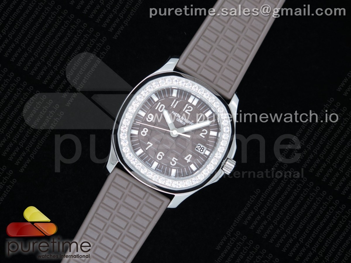 PPF 파텍필립 아쿠아넛 그레이다이얼 다이아베젤 그레이러버스트랩 Aquanaut 5067A SS PPF 1:1 Best Edition Gray Textured Dial on Gray Rubber Strap AE23