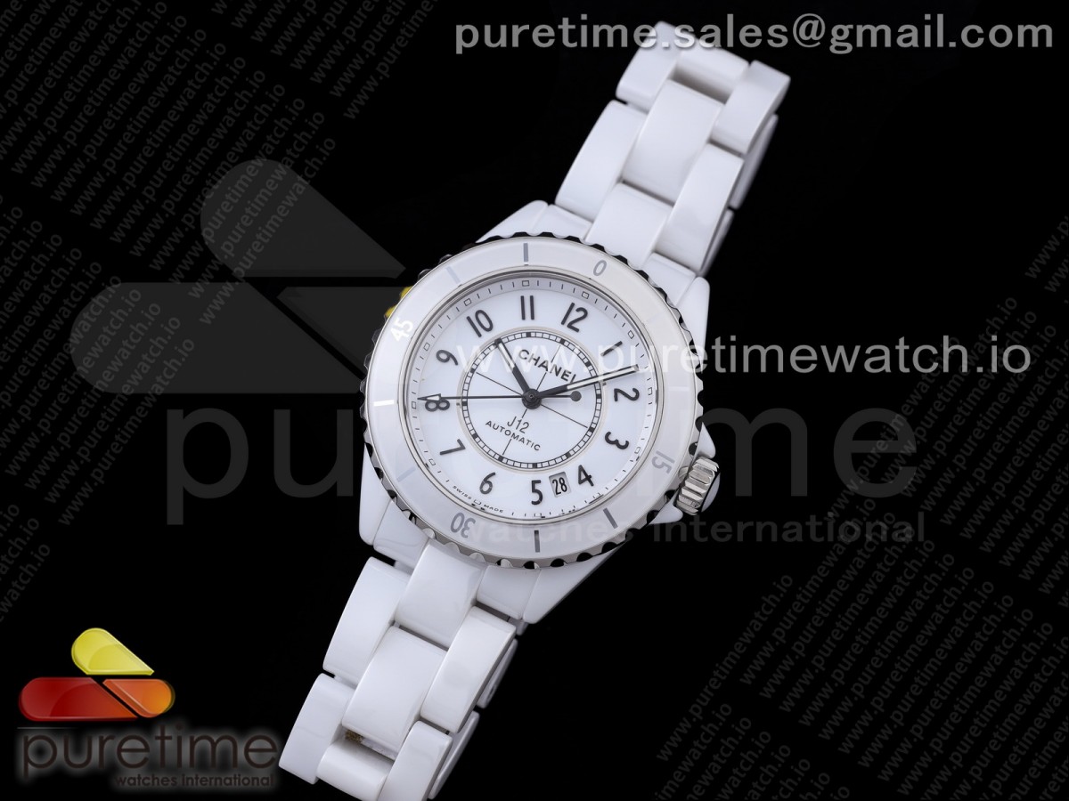 BVF 샤넬 J12 38미리 화이트세라믹 화이트다이얼 아라비안인덱스 H5700 38mm BVF 1:1 Best Edition White Ceramic White Dial on Bracelet MIYOTA 9015