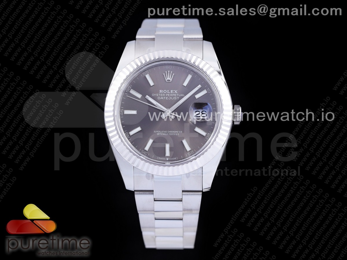 ARF 롤렉스 데이저스트41 신형 그레이다이얼 오이스터 스틸브레이슬릿 New DateJust 41 126334 ARF 1:1 Best Edition 904L Steel Gray Dial on Oyster Bracelet A2824