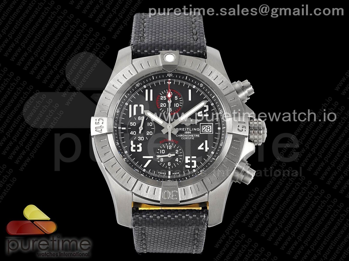 TF 브라이틀링 어벤져 크로노 그레이다이얼 그레이나일론스트랩 Avenger Chrono Titanium TF 1:1 Best Edition Gray Dial on Gray Nylon Strap A7750