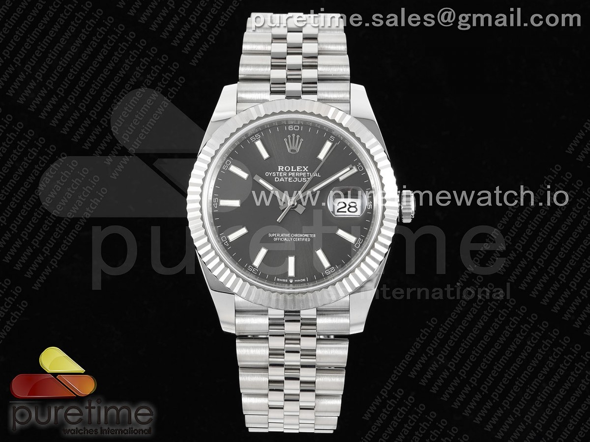 CLEANF 클린공장 롤렉스 데이저스트41 그레이다이얼 쥬빌레브레이슬릿 DateJust 41 126334 Clean 1:1 Best Edition 904L Steel Gray Stick Dial on Jubilee Bracelet VR3235