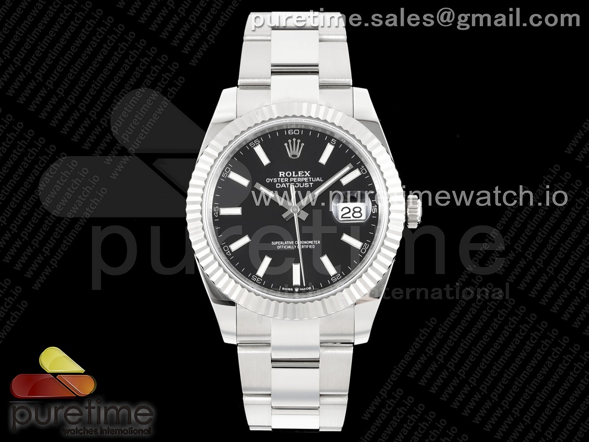 CLEANF 클린공장 롤렉스 데이저스트41 블랙다이얼 오이스터브레이슬릿 DateJust 41 126334 Clean 1:1 Best Edition 904L Steel Black Stick Dial on Oyster Bracelet VR3235