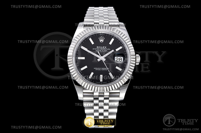 CLEANF 클린공장 롤렉스 데이저스트41 블랙다이얼 쥬빌레브레이슬릿 DateJust 41 126334 Clean 1:1 Best Edition 904L Steel Black Stick Dial on Jubilee Bracelet VR3235