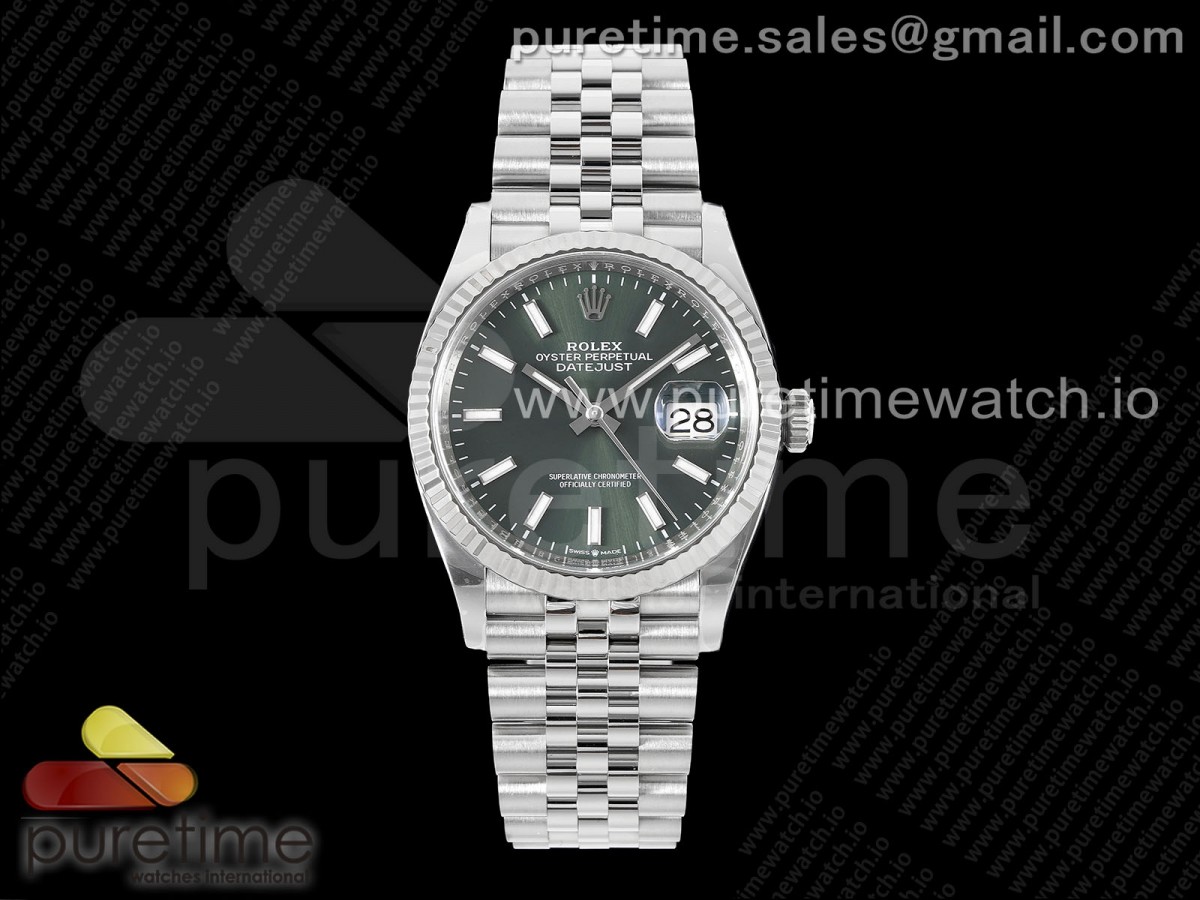 CLEANF 클린공장 롤렉스 데이저스트36 그린다이얼 쥬빌레브레이슬릿 DateJust 36 126234 Clean 1:1 Best Edition 904L Steel Green Stick Dial on Jubilee Bracelet VR3235